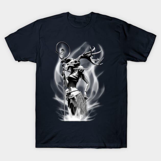 The necromancer(gray scale) T-Shirt by Liquid Feline